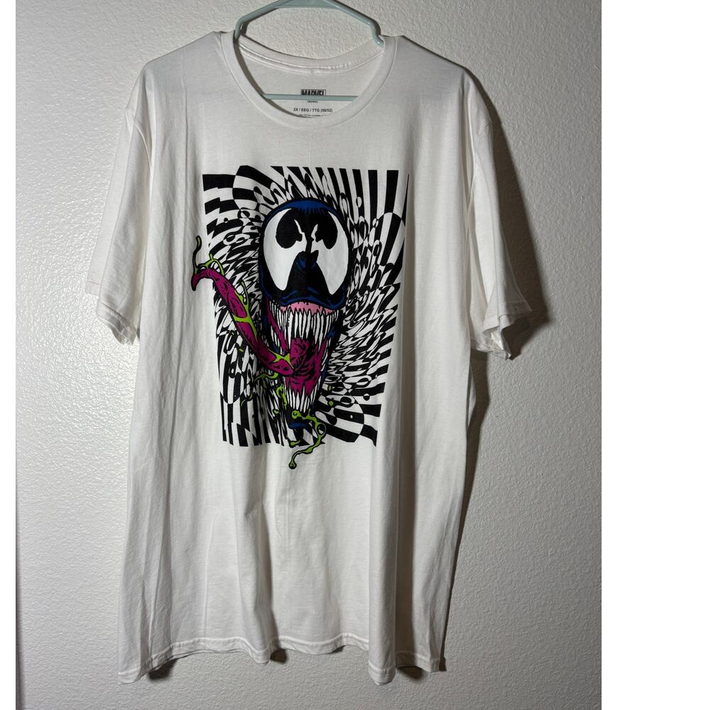 Marvel Men's Size 2x Venom Classic Character Graphic T-Shirt White Mad Engine